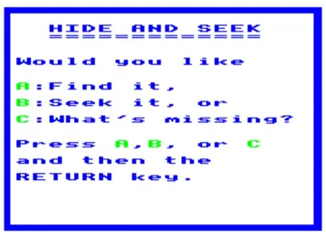 ASK - The way to Learn - Hide And Seek (198x)(ASK) screen shot title